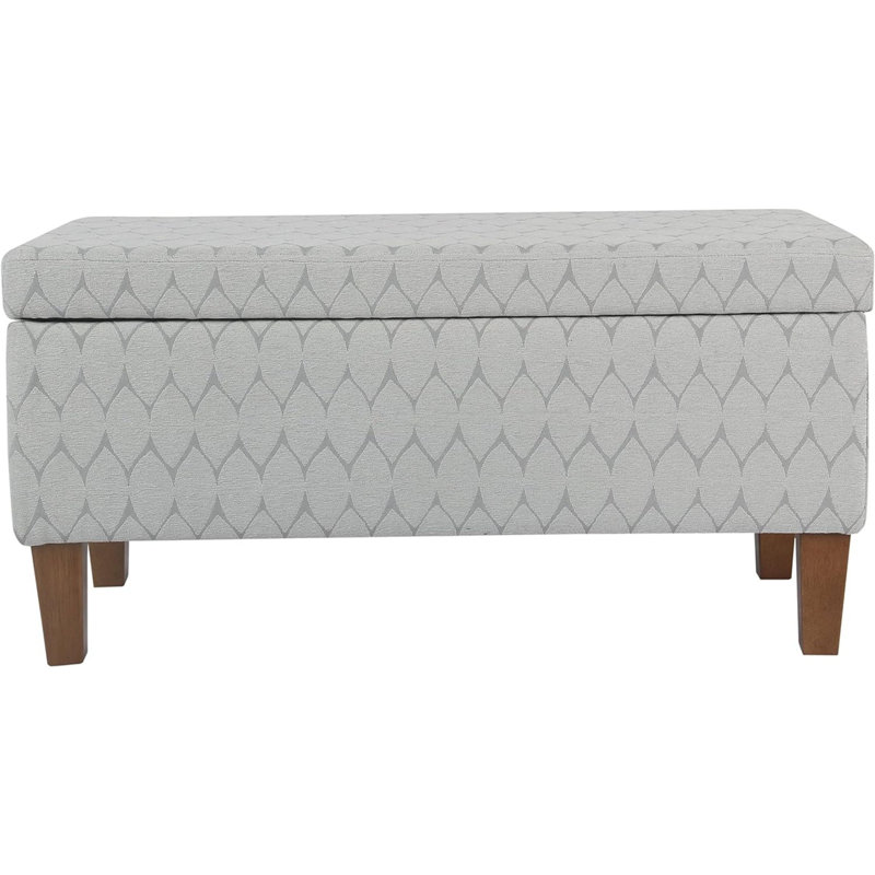 Genoveva Upholstered Storage Bench, Gray Abstract, Brown