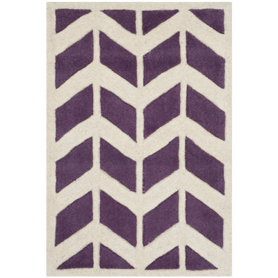 Deedie Hand Tufted Wool Chevron Rug