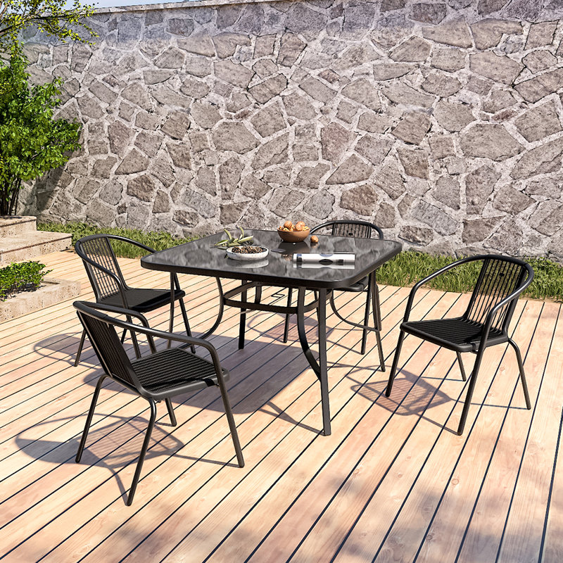 Ber 4 - Person Patio Dining Set with Square Table
