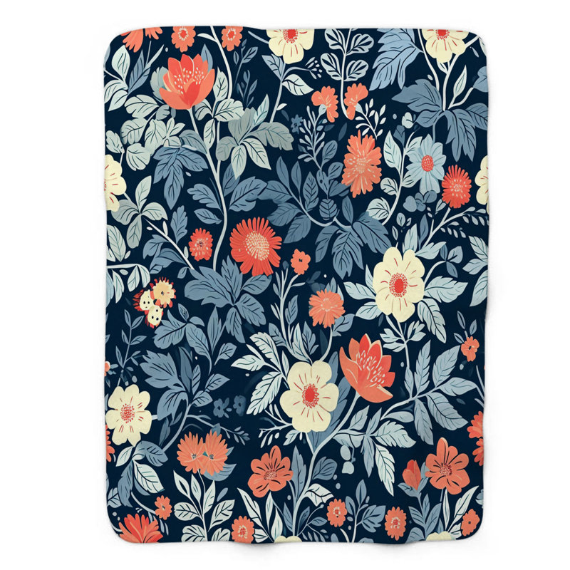 Graceful Garden Elegance - Couverture Sherpa de qualité supérieure 1 pièce, Grand lit