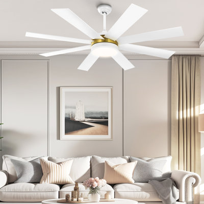 Maiju 60'' 8 Blades Smart Ceiling fan with light