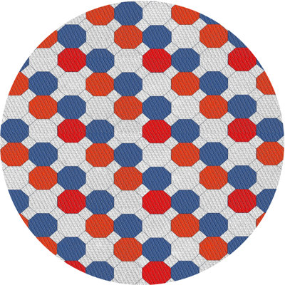 Tapis bleu à motif géométrique Kohut