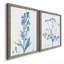 "Antique Botanical In Blue III", ensemble de 2 peintures sur toile encadrées-124725109-124725110