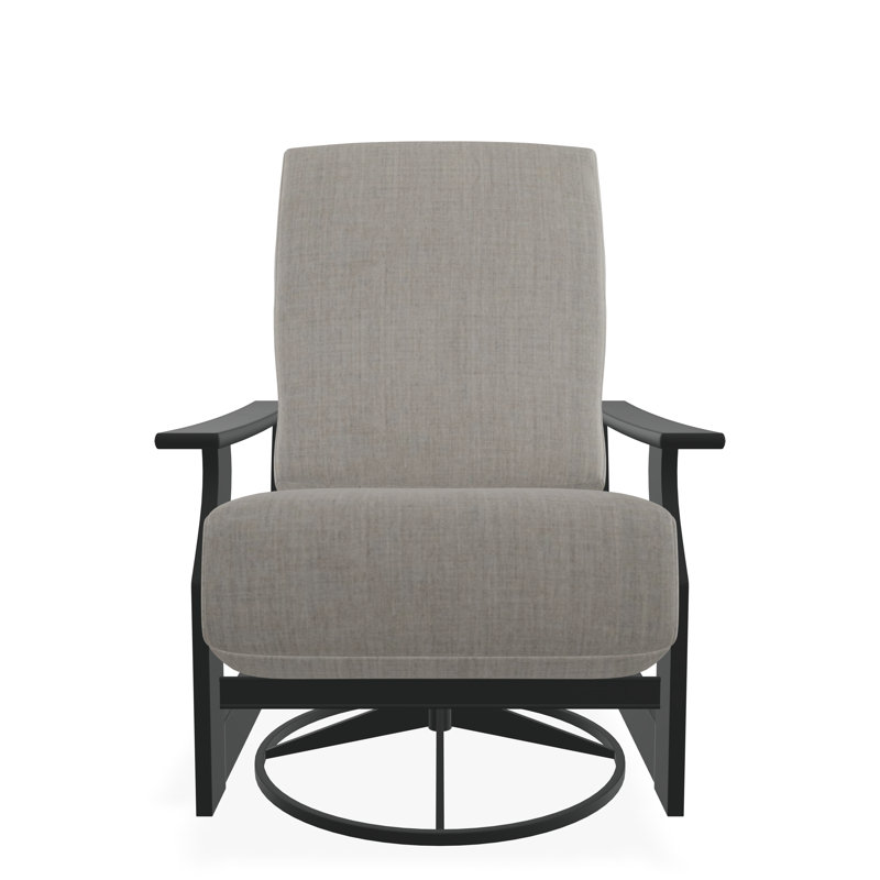 Chaise berçante pivotante en polymère St. Catherine, Graphite, Argent coulé Sunbrella®