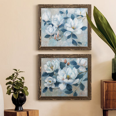 Spring Bloom I - ensemble de 2 peintures sur toile encadrées