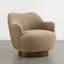 Fauteuil d'appoint pivotant 30,7 po avec rotation à 360 ° et dossier à dos de chameau-614955562