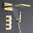 Wall-Mounted Full Shower System with Square Rain Head, Jets, and Multi-Function Hand Spray