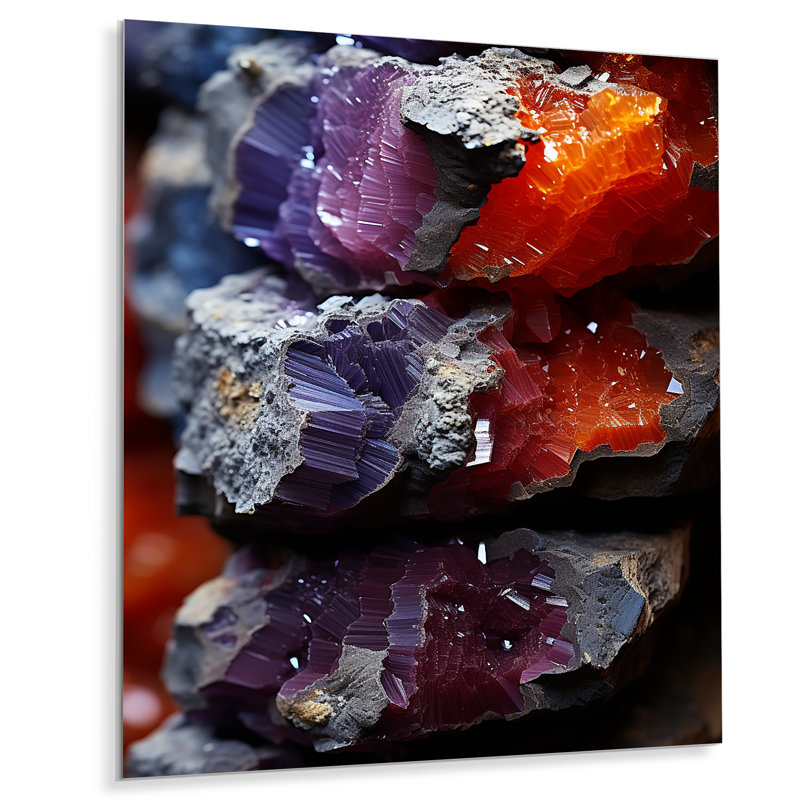 Fusion de quartz mauve et orange, H 40 po x l 30 po x P 1,5 po