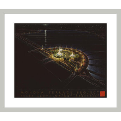 Monona Terrace Civic Center. Madison WI by Frank Lloyd Wright - Framed Giclee Print