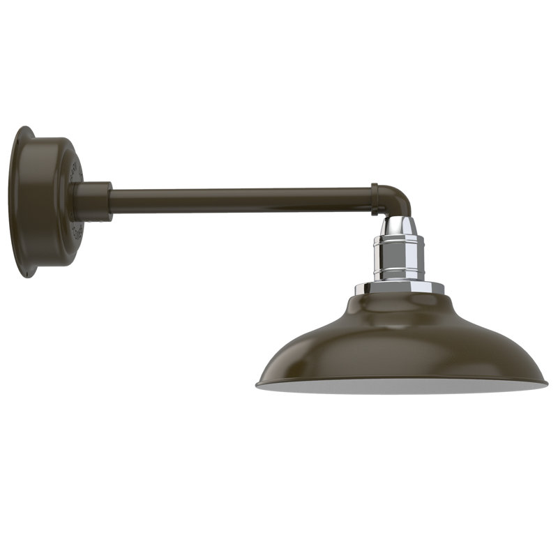 Luminaire de grange d'extérieur Ludwicka, Bronze acajou, H 9,12 po x l 12 po x P 22,5 po