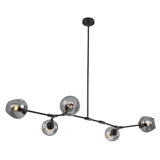Kingstowne 5-Light Modern Linear Chandelier with Smoke Shade