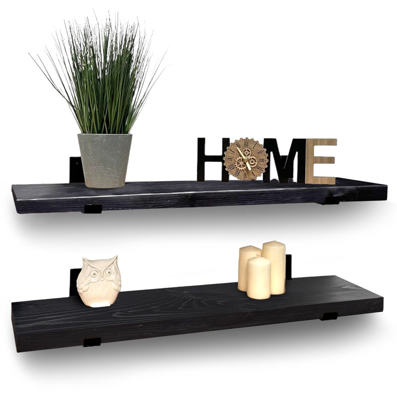 Vaasa 2 Piece Wood, 4.5cm H x 100cm W x 22cm D, Black