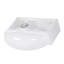 Lavabo de salle de bain mural 16 po x 11 po, lavabo de salle de bain mural ovale en céramique avec trop-plein, compatible avec robinet à un trou, blanc