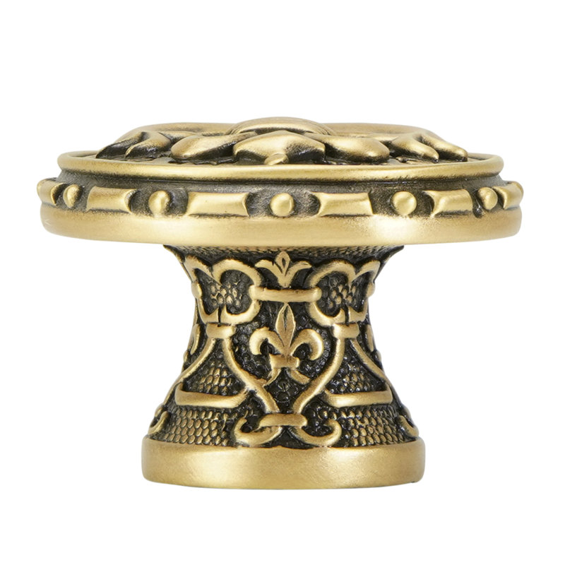 FLEUR DE LIS KNOB; FLORENTINE , Museum Gold