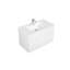 Meuble-lavabo 36 po avec tiroirs à fermeture en douceur, lavabo moderne en résine blanc brillant et lavabo flottant Graceful Aesthétique