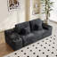 Canapé modulaire 5 pièces de 150 po avec 2 repose-pieds, canapé confortable en forme de U pour le salon, tissu en velours côtelé pelucheux noir