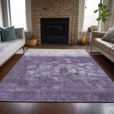 Tapis mauve lavable à la machine intérieur / extérieur Xhevrie