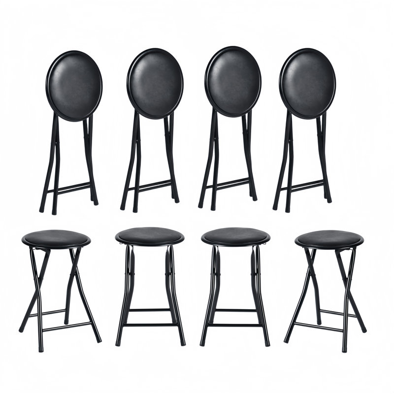 Bibiane Faux Leather Padded Stackable Folding Chair Folding Chair Set