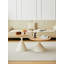 TABLE BASSE RONDE BLANC + BOIS Bundrage