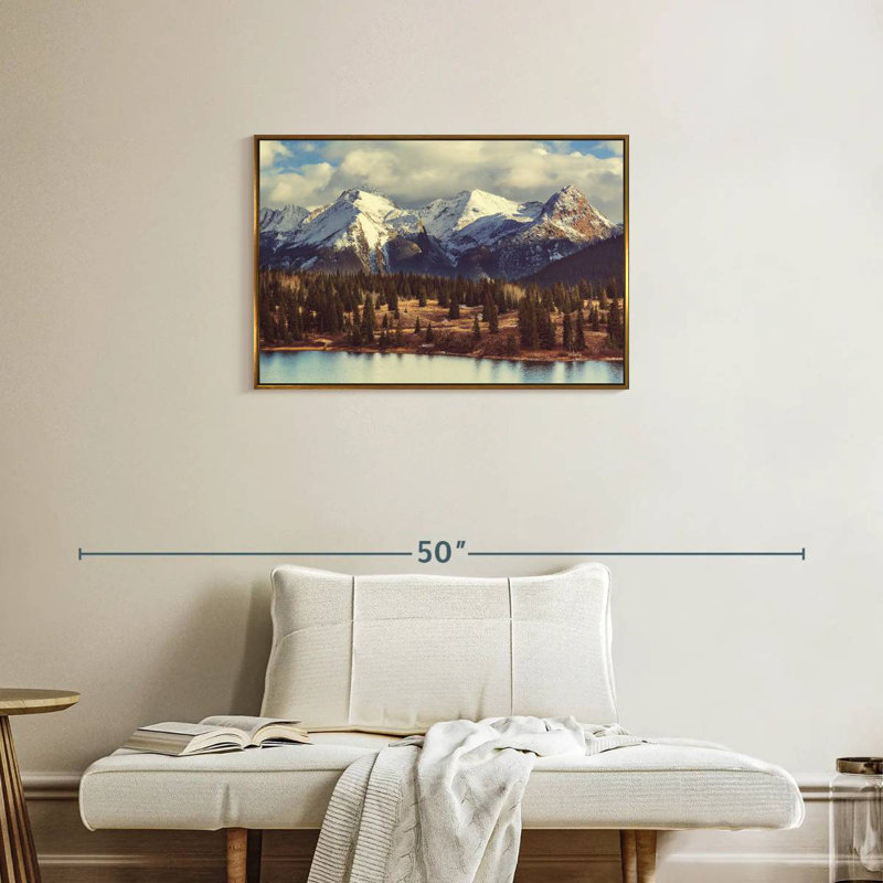 Montagnes Rocheuses du Colorado, Cadre flottant doré, 31 po x 21 po