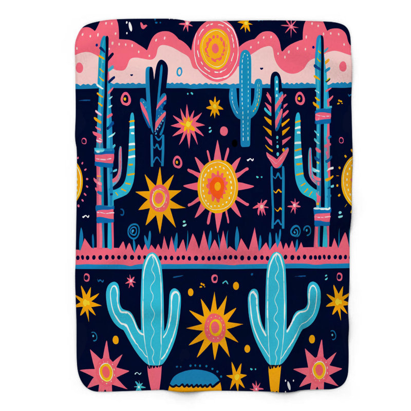 Vibrant Cowboy Designs - 1 pièce Sherpa Premium, L 80 po x l 60 po