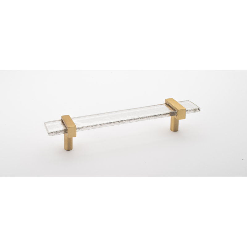 Adjustable 7” Length Bar Pull, Satin Brass/Clear