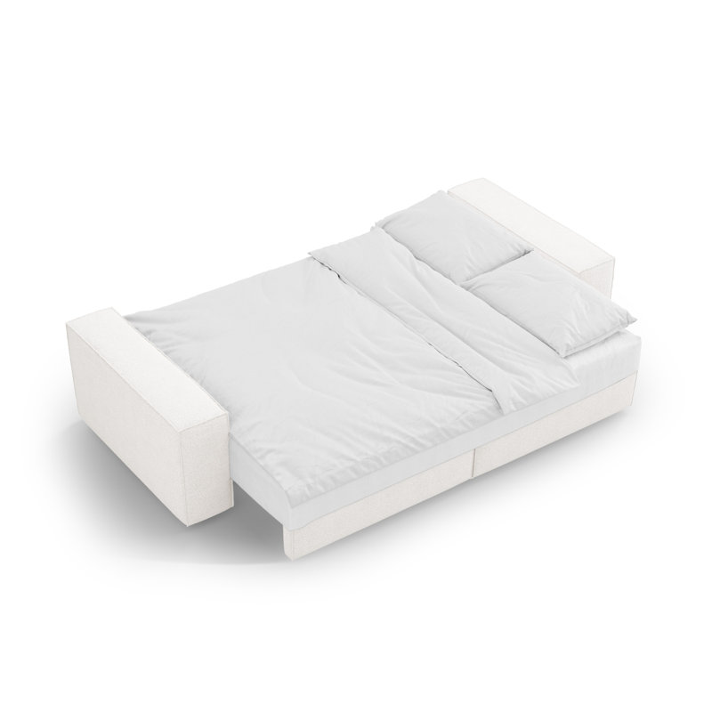 Biles 4 Seater Boucle Sofa Bed, White