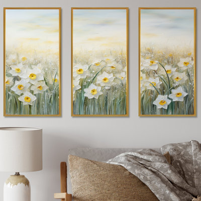 Ensemble de salon Daffodils Tranquility Floral Field III - Flower Field Wall Art
