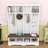 Wide Hall Tree with Open Shelves, Hooks and Entryway Bench-1730017821
