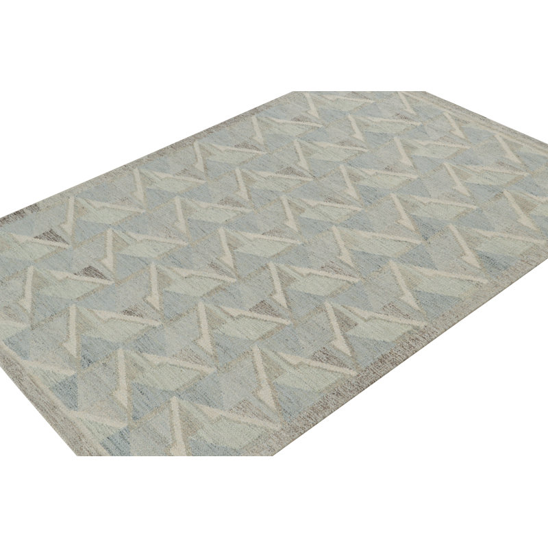 Scandinavian Wool Geometric Area Rug, Rectangle 6' x 9'