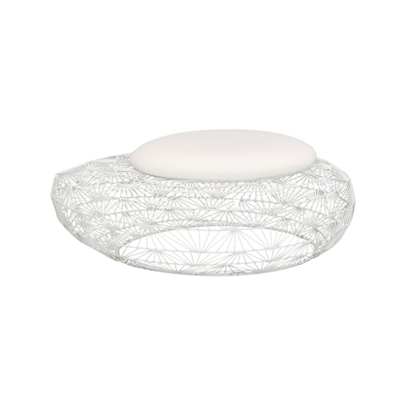 Tabouret en grillage métallique avec coussin