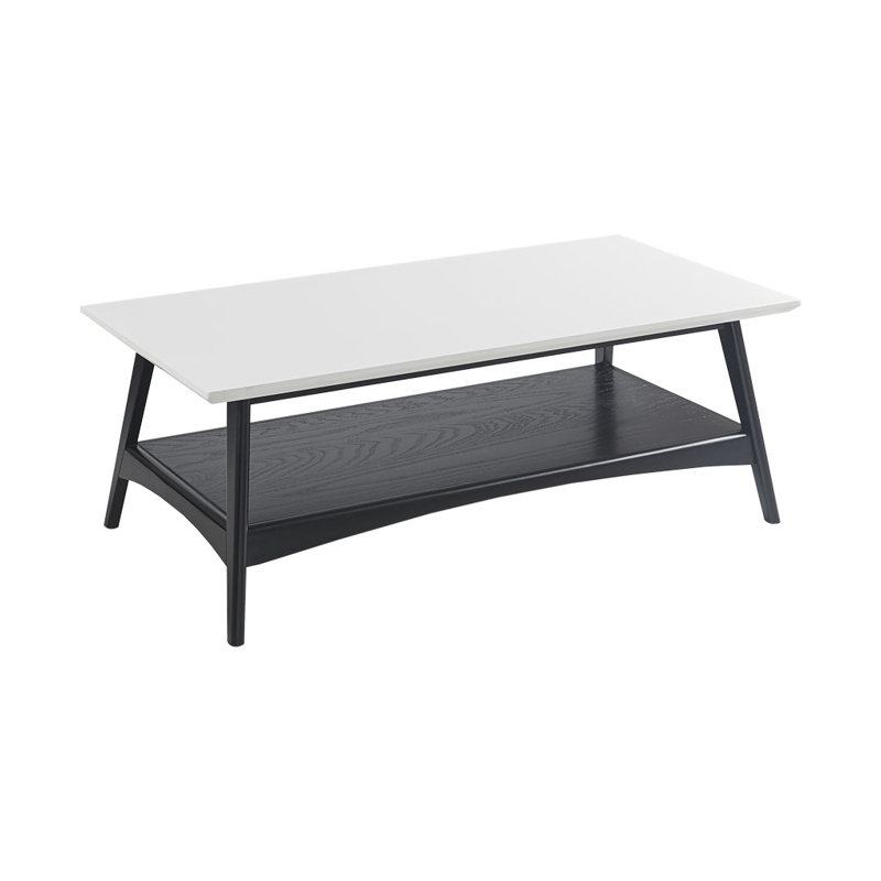 Coffee Table Living Room Table, Black/Off-White