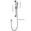 - Douche performante avec barre coulissante de 28 pouces et boyau de 59 pouces - buses à hauteur réglable, aspect noir mat en acier inoxydable