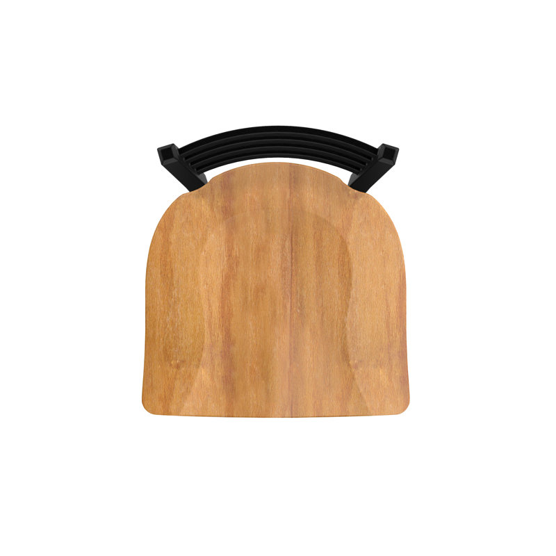 Jackie Side Chair, Black Wrinkle, Wood-Medium Maple