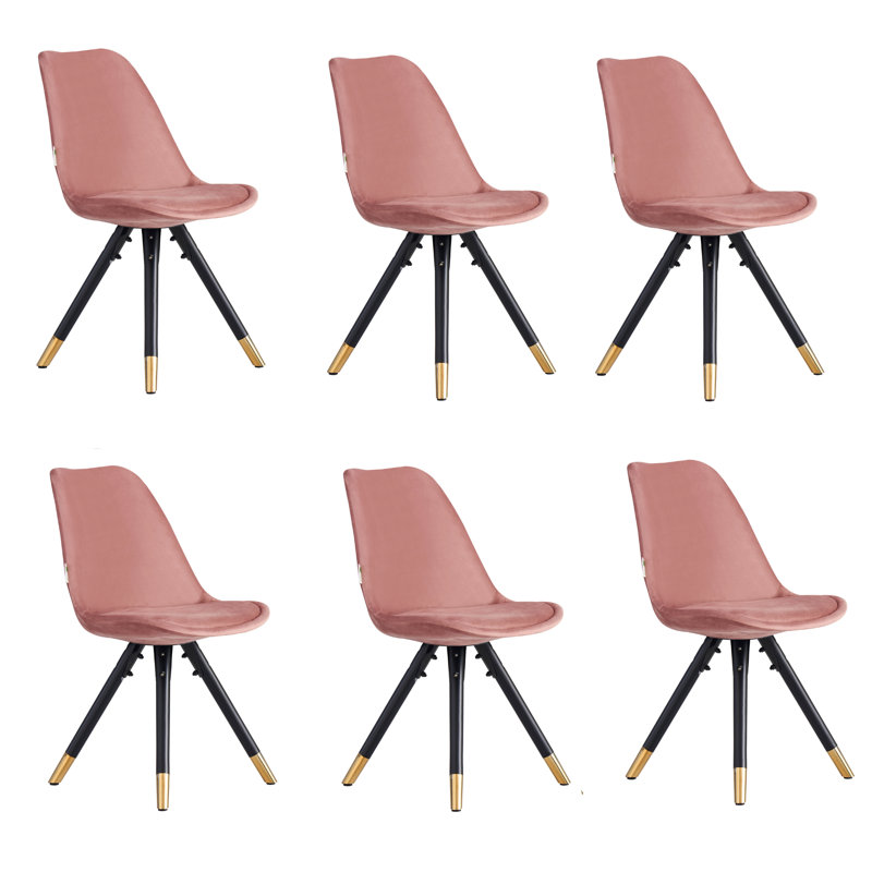 Domek Modern Velvet Dining Chair - Upholstered Upper body with Coated Metal Legs - Side Chair for Dining Room Kitchen Living Room - Single