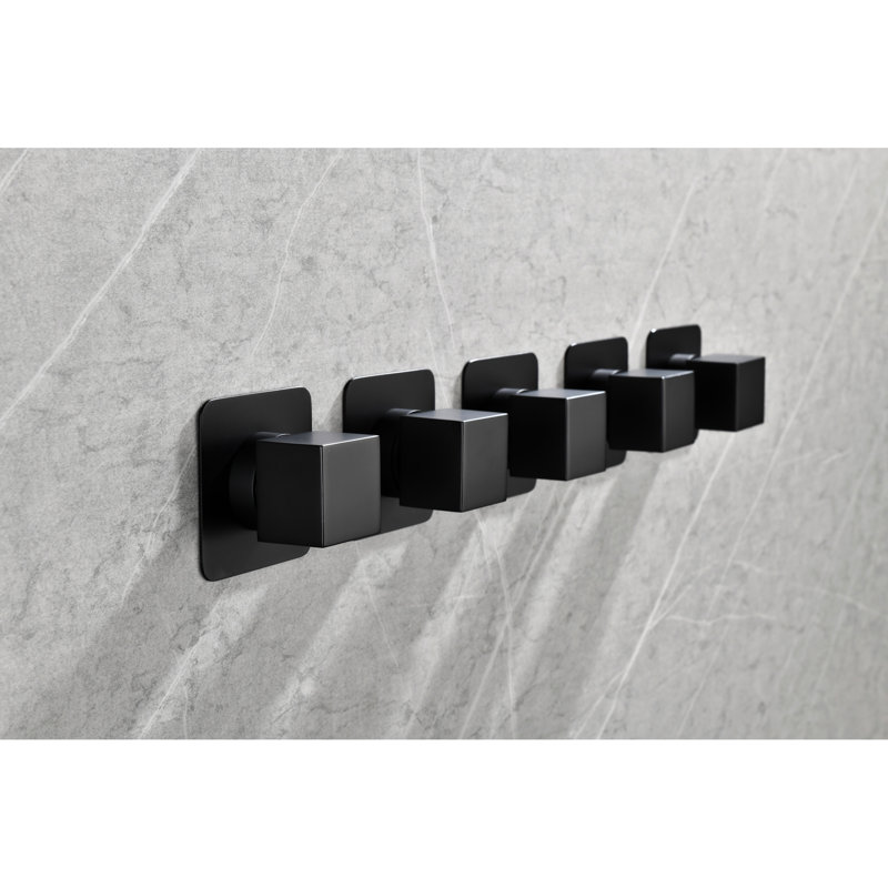 Shower Volume Control 3/4" Cast Metal Valve, High Flow, Matt Black, Brass, Corrosion Resistance And Rust Prevention, Adjustable Handle, Straightforward Install Model Valve 3/4", Metal, Black Finish,