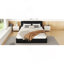 Grand lit plateforme tapissier, noir
