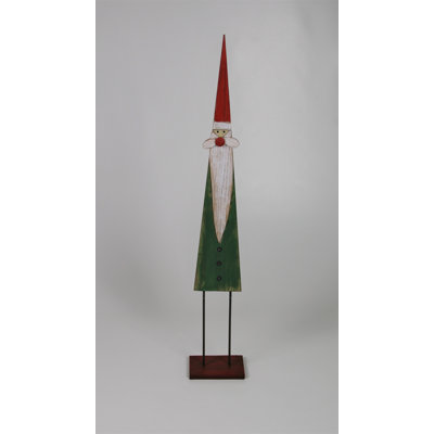 Weihnachtsmann grünes Holz 86cm