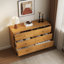 Commode d'appoint 6 tiroirs en noyer de style moderne du milieu du siècle, 47 po, pour chambre à coucher-1664615219