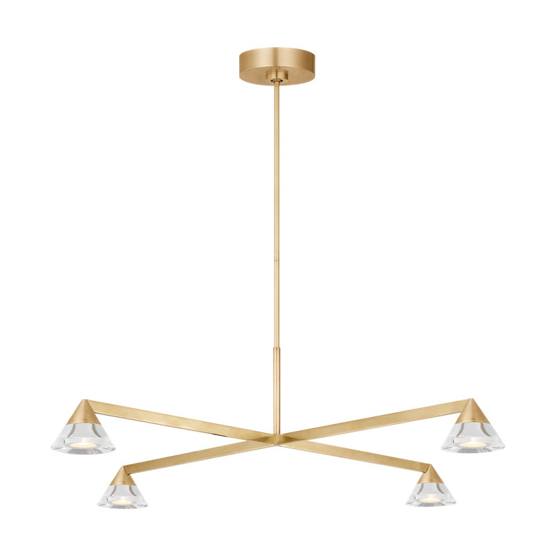 Midrand 4 - Light LED Chandelier, Hand-Rubbed Antique Brass, 9.1" H x 37.4" W x 37.4" D