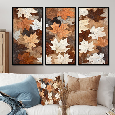 Fallen Leaves In Canada I - Ensemble d'art mural feuilles