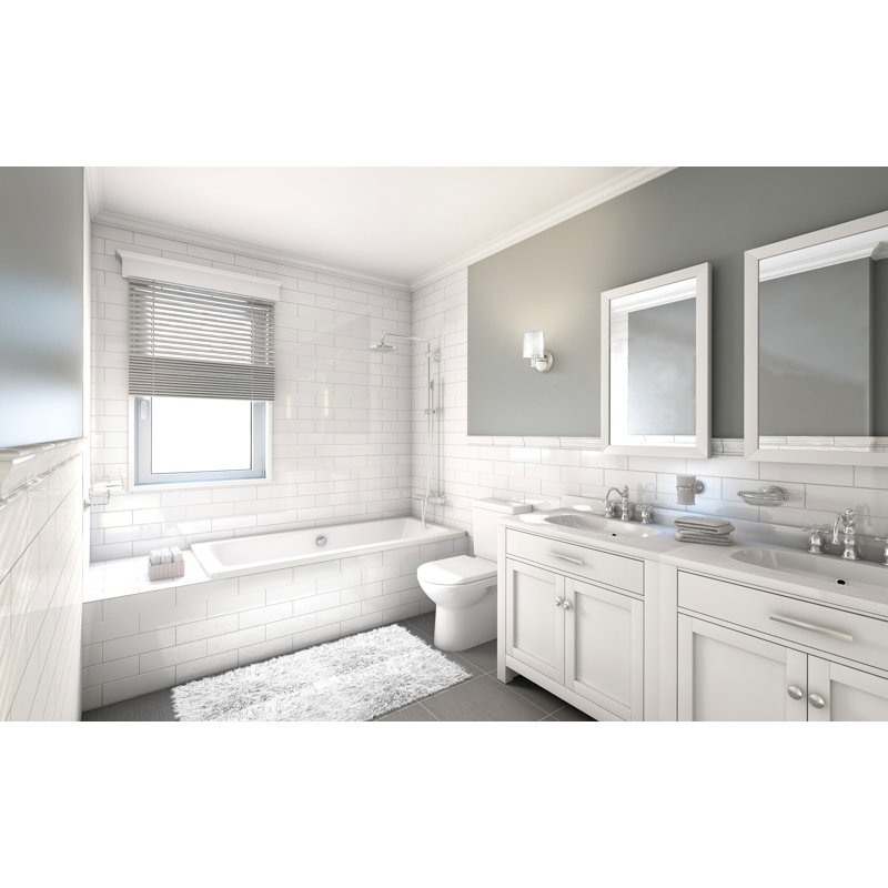 Tussey Dimmable Vanity Light, Brushed Nickel/ Clear Outer with Frosted Inner