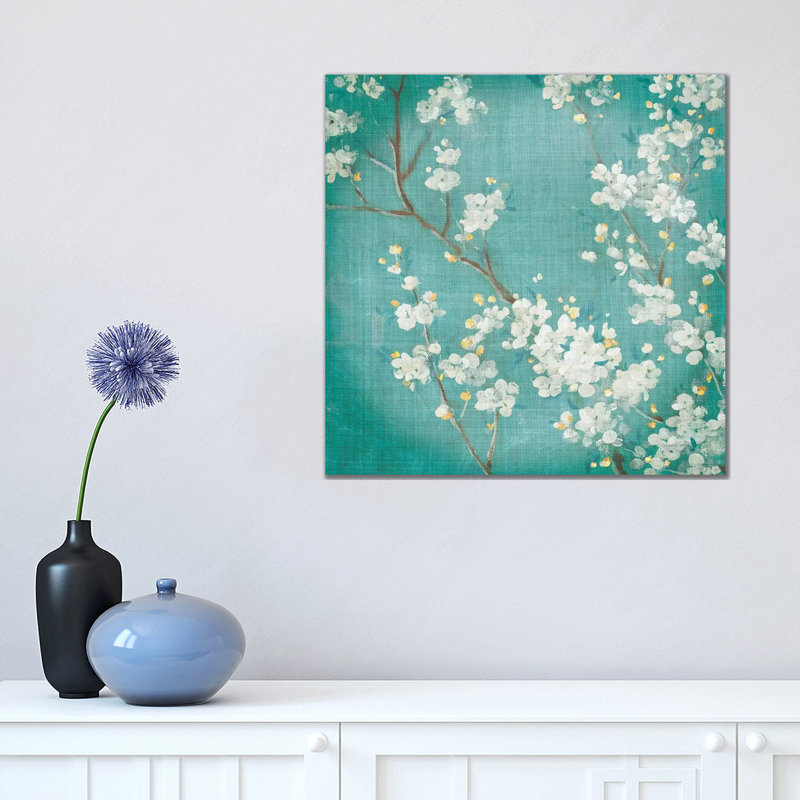 White Cherry Blossoms II Aged No Bird by Danhui Nai - Wrapped Canvas Gallery-Wrapped Canvas Giclée, 45.72 cm H x 45.72 cm W