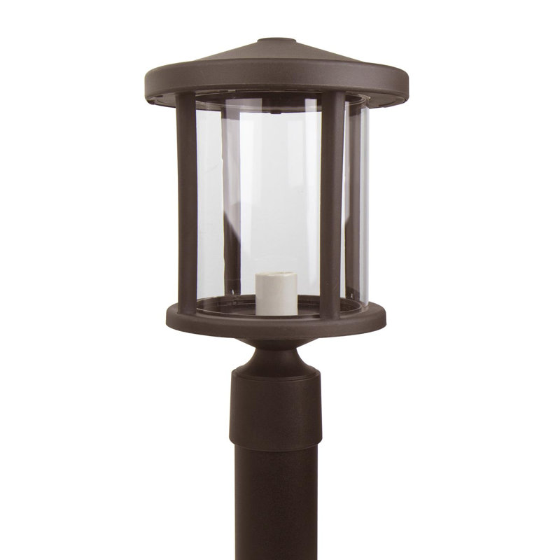 Solus Artisan Round Post Top Fixture with Clear Acrylic Lens, Bronze