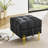 Black Entryway Bench With Scratch Leather Storage - Pet-, Golden Stainless Steel Legs, 22 Inches Pet- Legs-1915023109