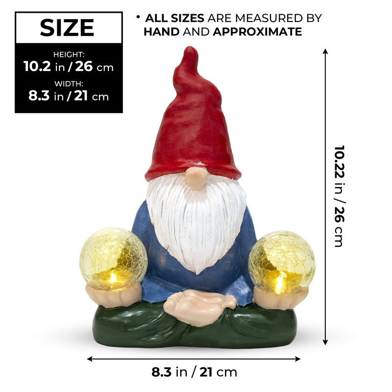 Statue solaire d'extérieur 10 "Gnome