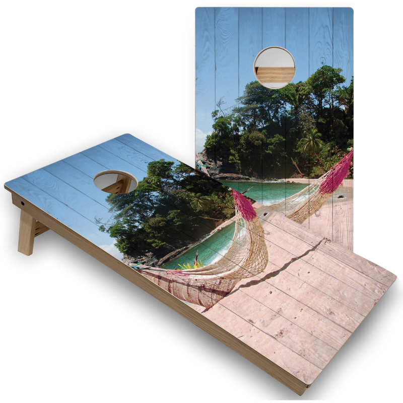 Beach Hammock Cornhole Boards With LED Lights