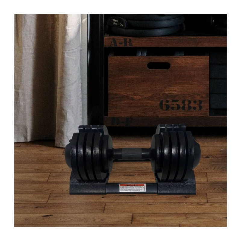 Haltère ajustable en acier, capacité de 22 lb, noir