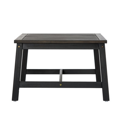 Ensemble de canapé 2 pièces avec coussins d'extérieur et table basse - Structure en bois d'acacia avec textilène noir, coussins blancs hydrofuges (finition gris foncé) pour patio / cour arrière / terrasse
