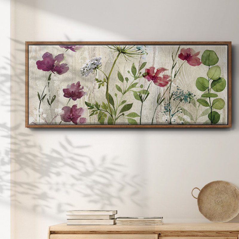 Meadow Flowers I- Framed Canvas, 20" H x 50" W